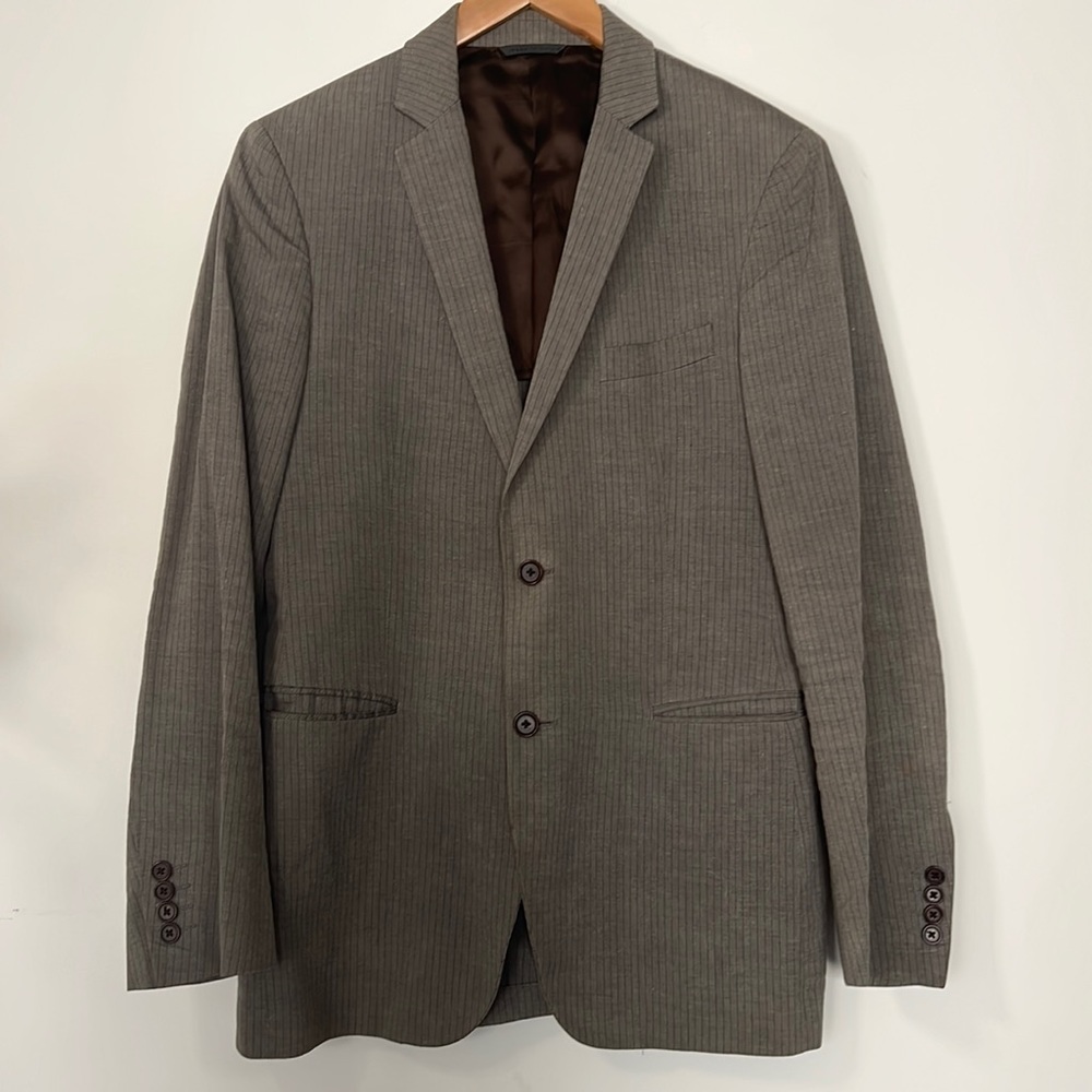 John Varvatos grey pinstripe blazer